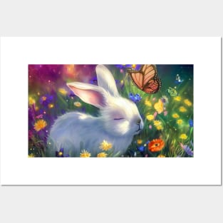 Rabbit flower bush Posters and Art